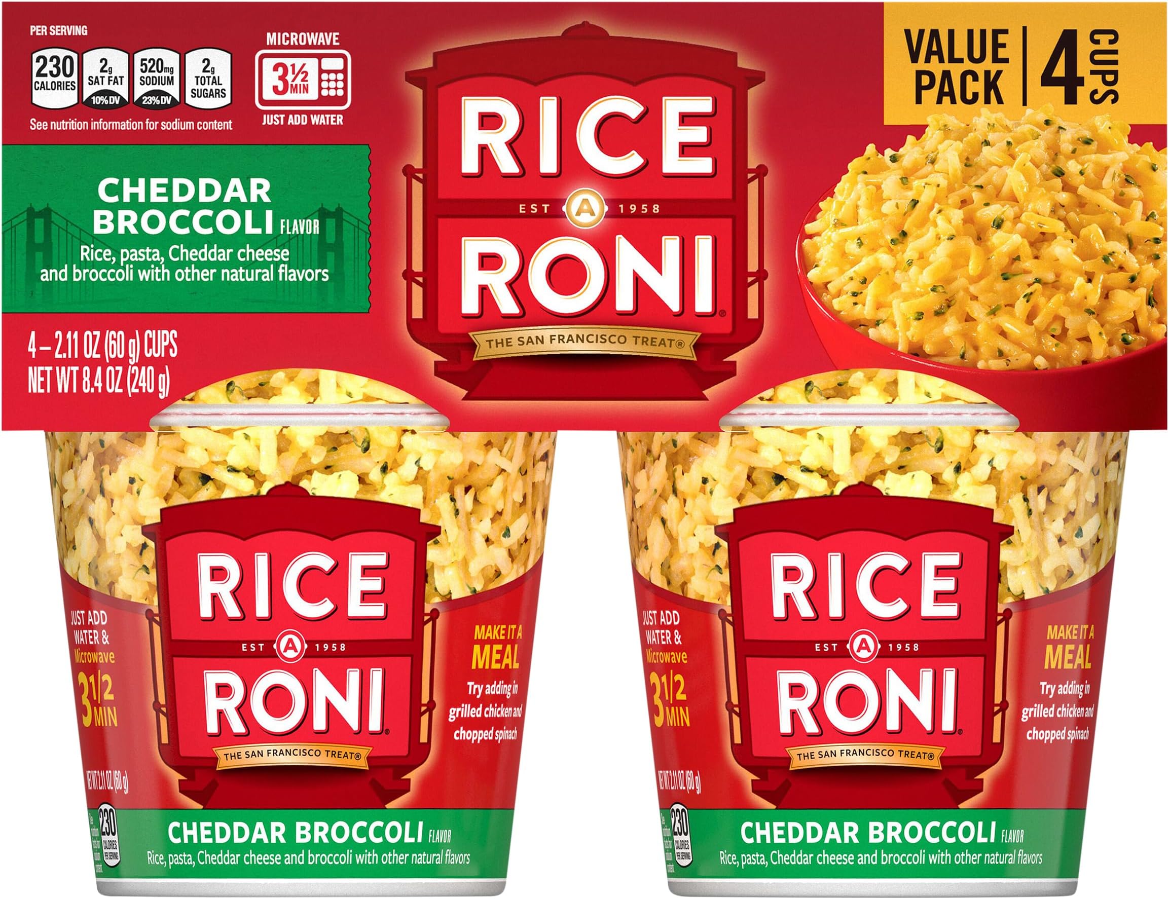 4pk Cups-Cheddar Broccoli