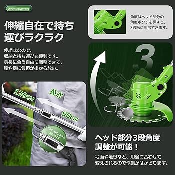 Amazon.co.jp: 草刈り機 充電式 芝刈り機 電動 草刈機 電動草刈