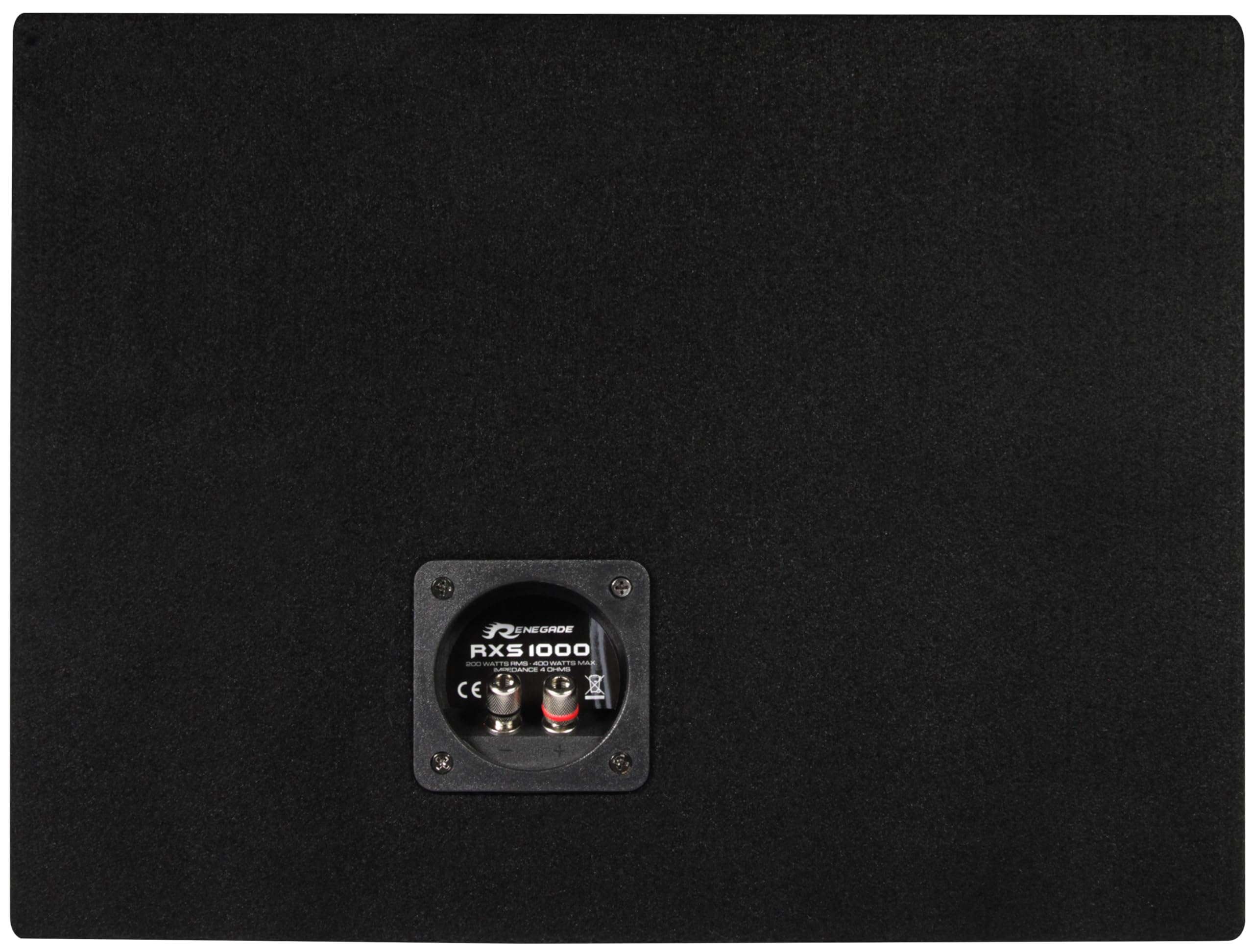 Renegade RXS1000 - subwoofer con cabinet da 25 cm (10") - sistema singolo compatto con altoparlante per bassi hi-fi per auto da 400 W max. con cabinet poco profondo