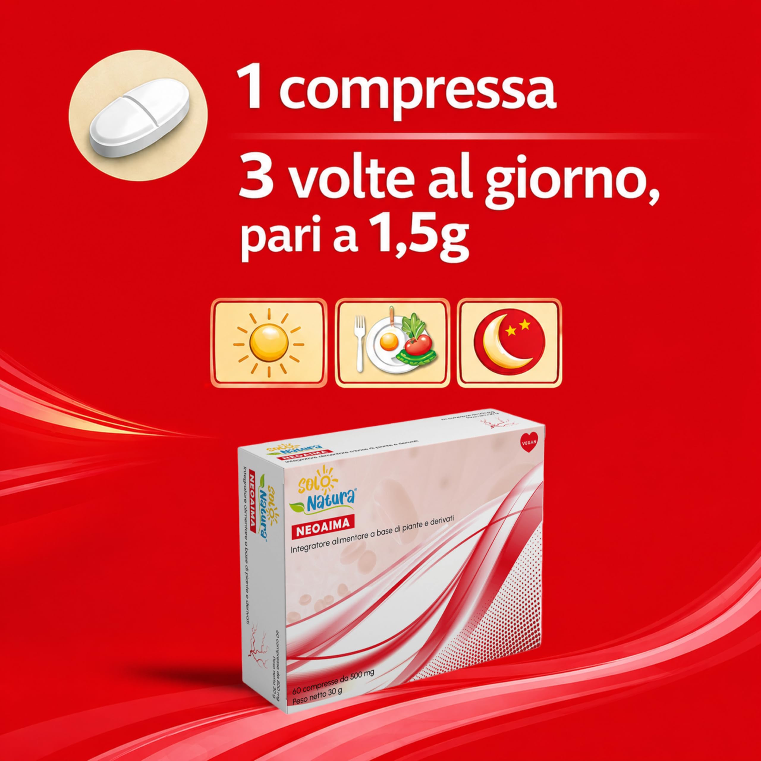 Solo Natura NEOAIMA – Integratore per Circolazione Gambe con MIrtillo Nero, Diosmina, Esperidina e Troxerutina, Supporto Microcircolo e Drenante contro Gambe Gonfie e Pesanti, 60 Compresse da 500 mg