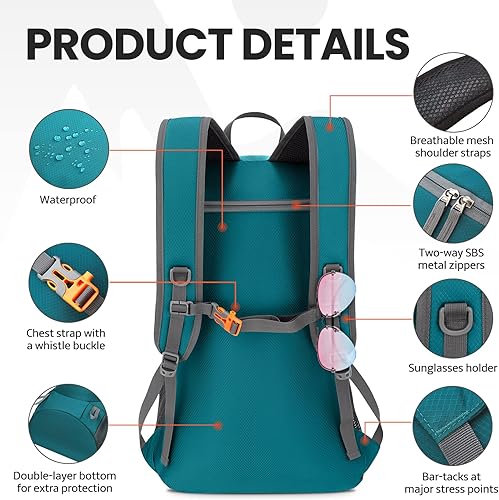 Miniatura 4 de Venture Pal - Mochila de senderismo ligera y plegable para viajes de 40 L