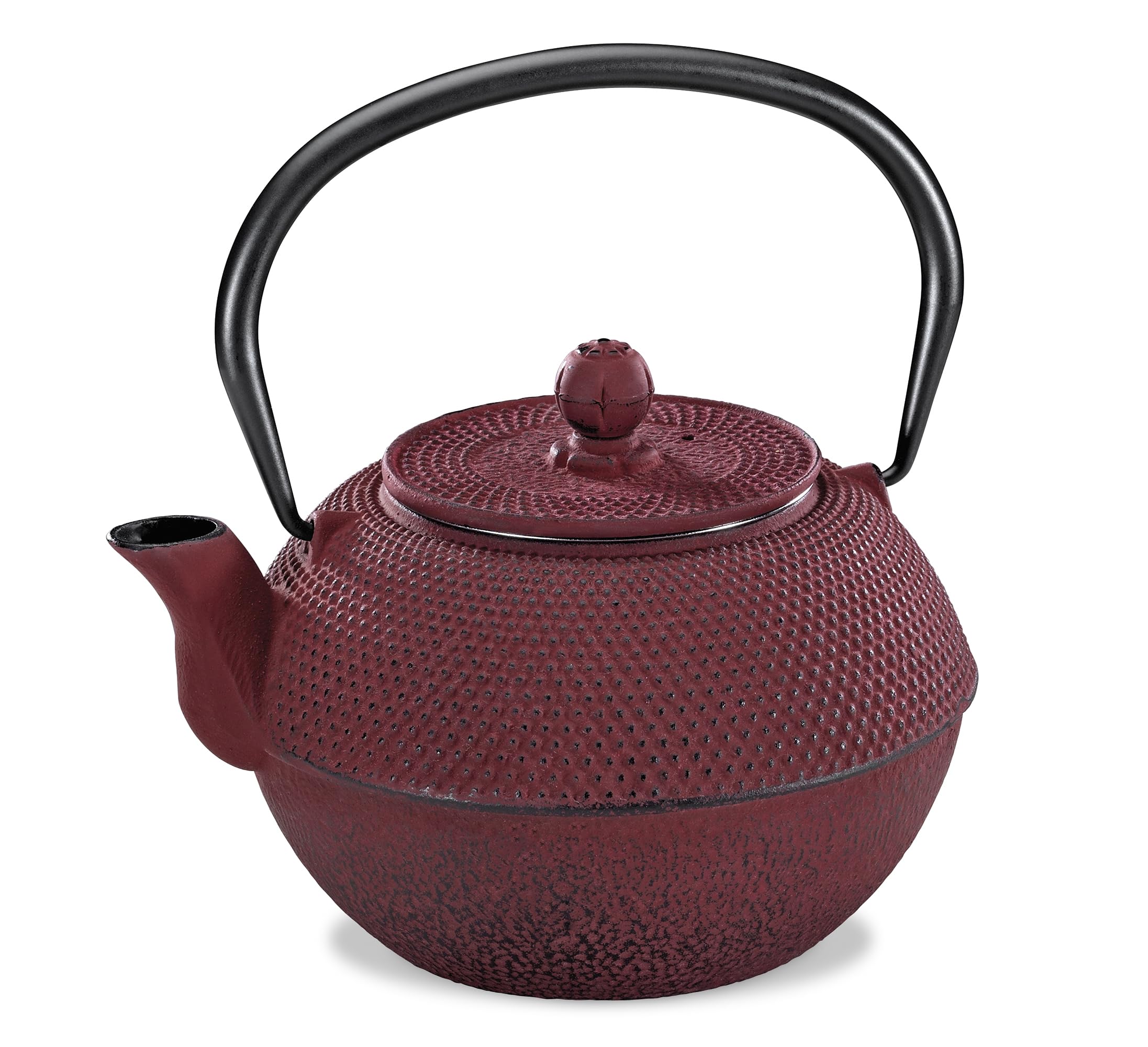 Küchenprofi Théière YASMIN - Rouge - Fonte émaillée - Capacité 800 ml - Pour 6 tasses - Filtre en acier inoxydable intégré - Théière asiatique en fonte - Théière avec infuseur