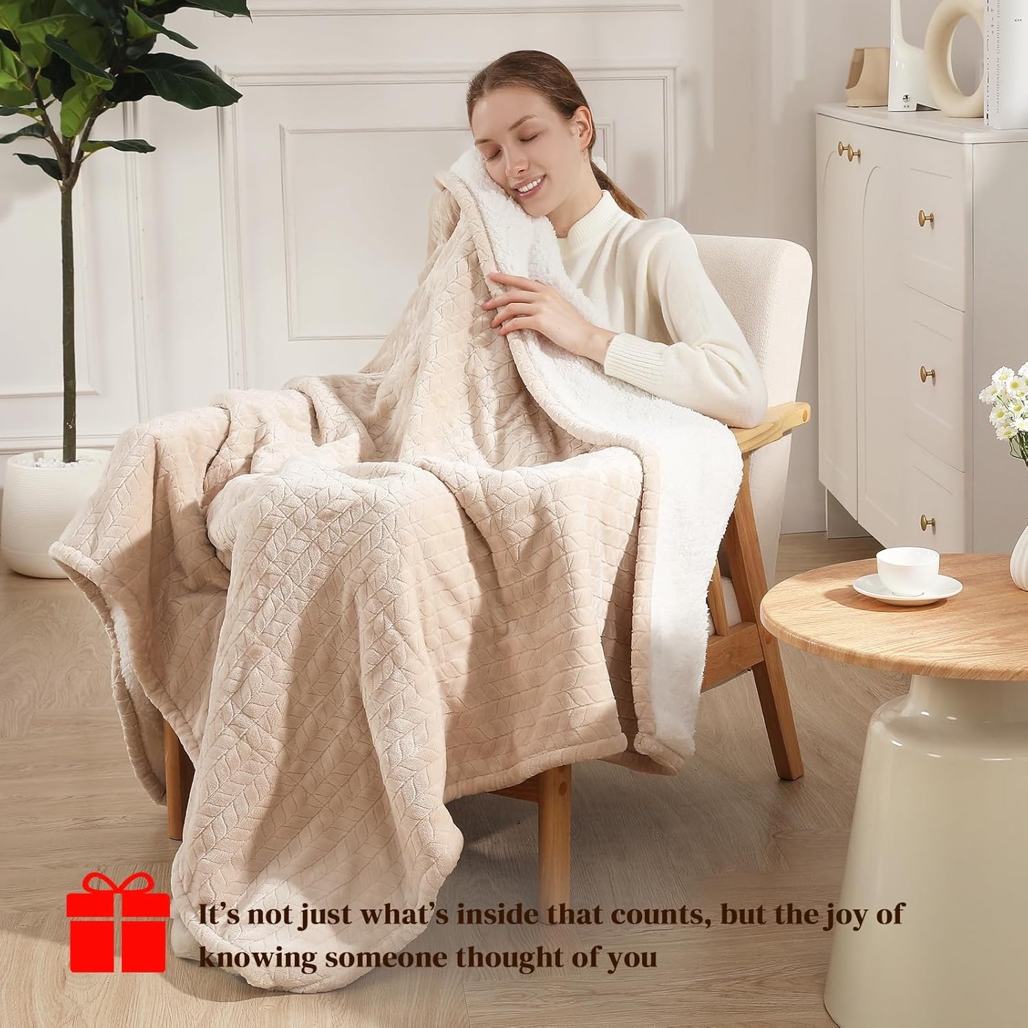 Heated Blanket King Size 90"x100" Electric Blanket King with Dual Control 5 Heat Settings, 10H Auto Off, FCC/ETL Certified, Wheat Pattern Flannel, Grandma, Machine Washable, Beige - Image 7