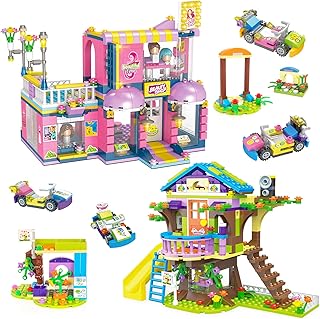 Friends Tree House Building Kit, Treehouse Hair Salon Building Blocks Sets with Storage Box, Friendship House Girls Building Blocks Toys Creative Gifts for Kids Boys Girls Aged 6-12 (1193 Pieces)