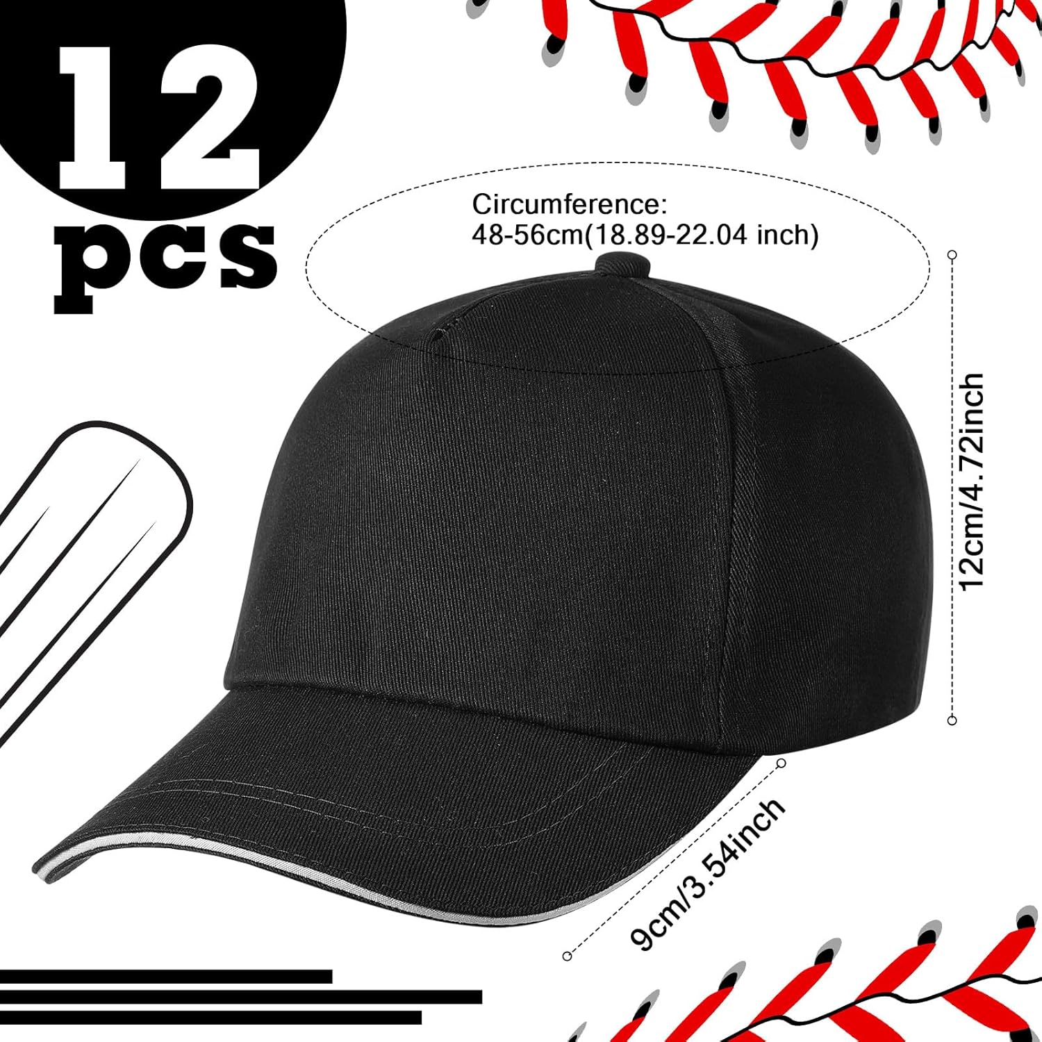 Kids Baseball Caps Youth Adjustable Plain Baseball Hats Cotton Blank Hats Bulk for Girls Boys Sport Team - Image 2