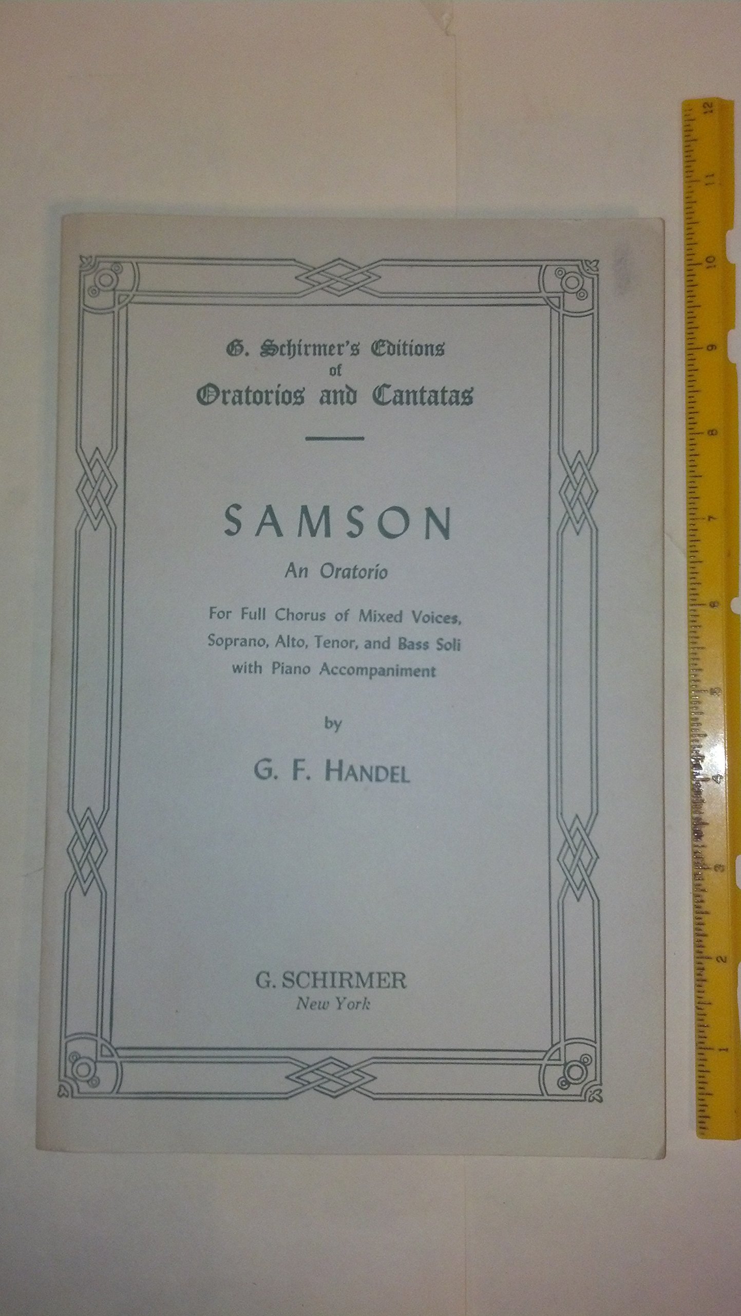 Handel Samson Vocal Score Soprano partition chant et piano pour choristes