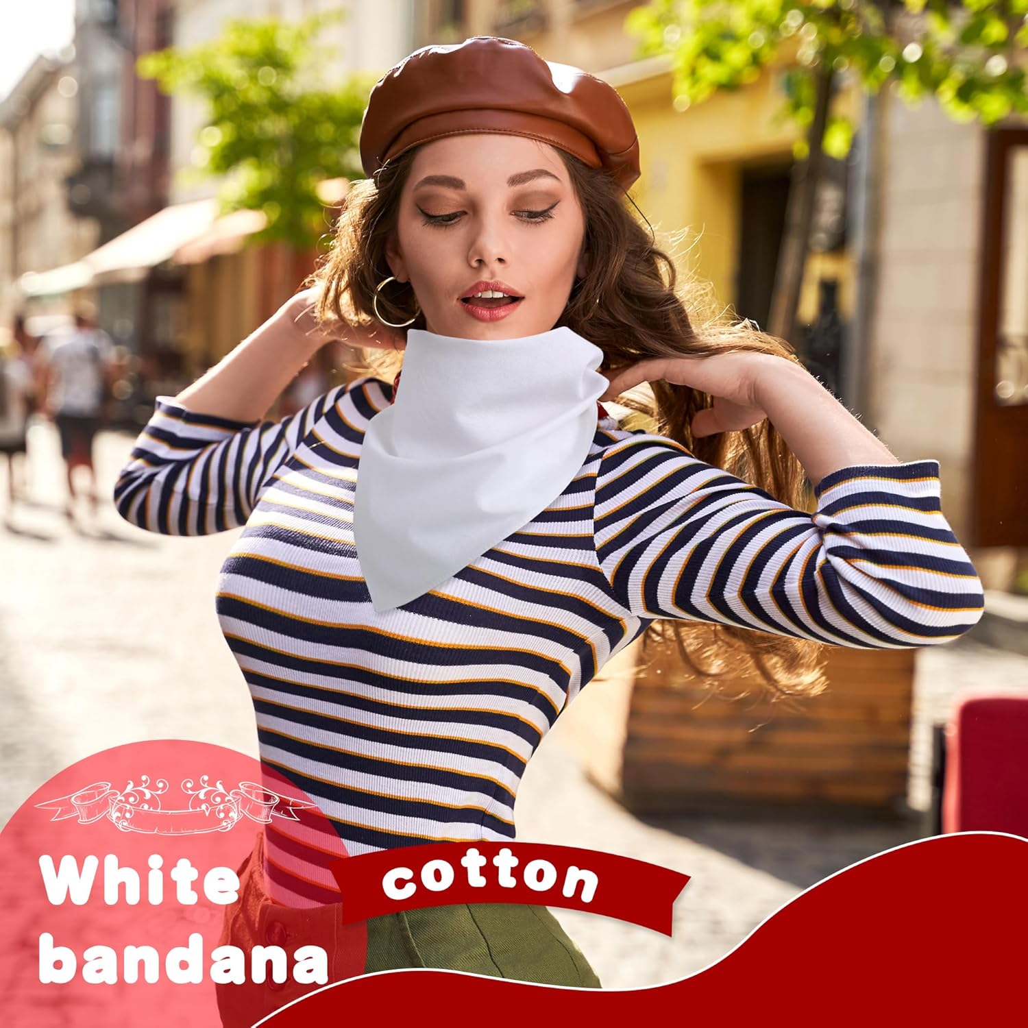 52 Pack DIY Cotton Bandanas Tie Dye White Bandanas Plain Head Wrap Handkerchiefs Bulk for Wedding Tie Dye Party Supplies DIY Craft