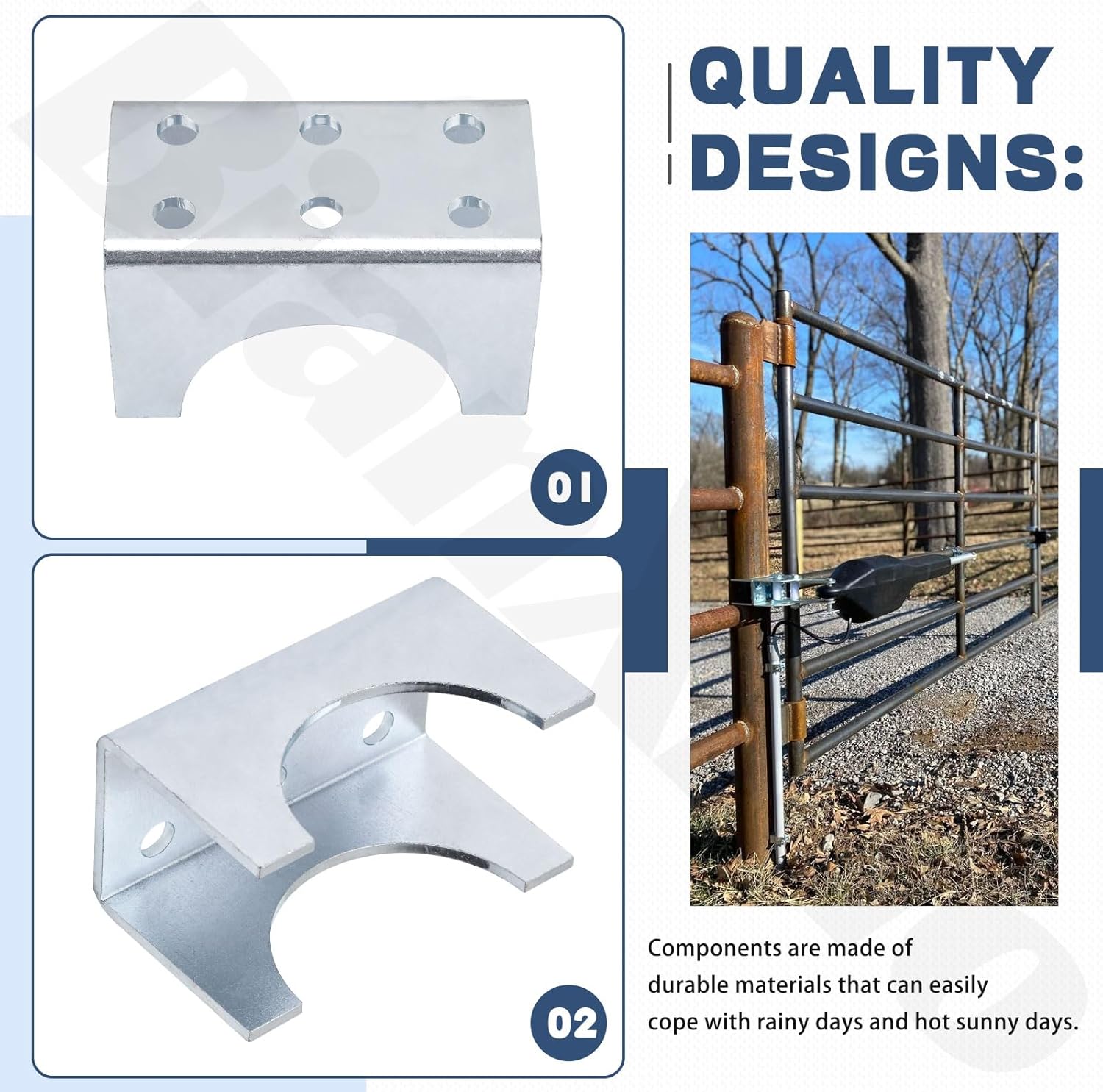 AX3R Round Post Adapter Brackets Compatible with Ghost Controls 3 inch Round Steel Posts for Automatic Gate Opener Systems Galvanized Steel Post Mounting Bracket with Installation Screws