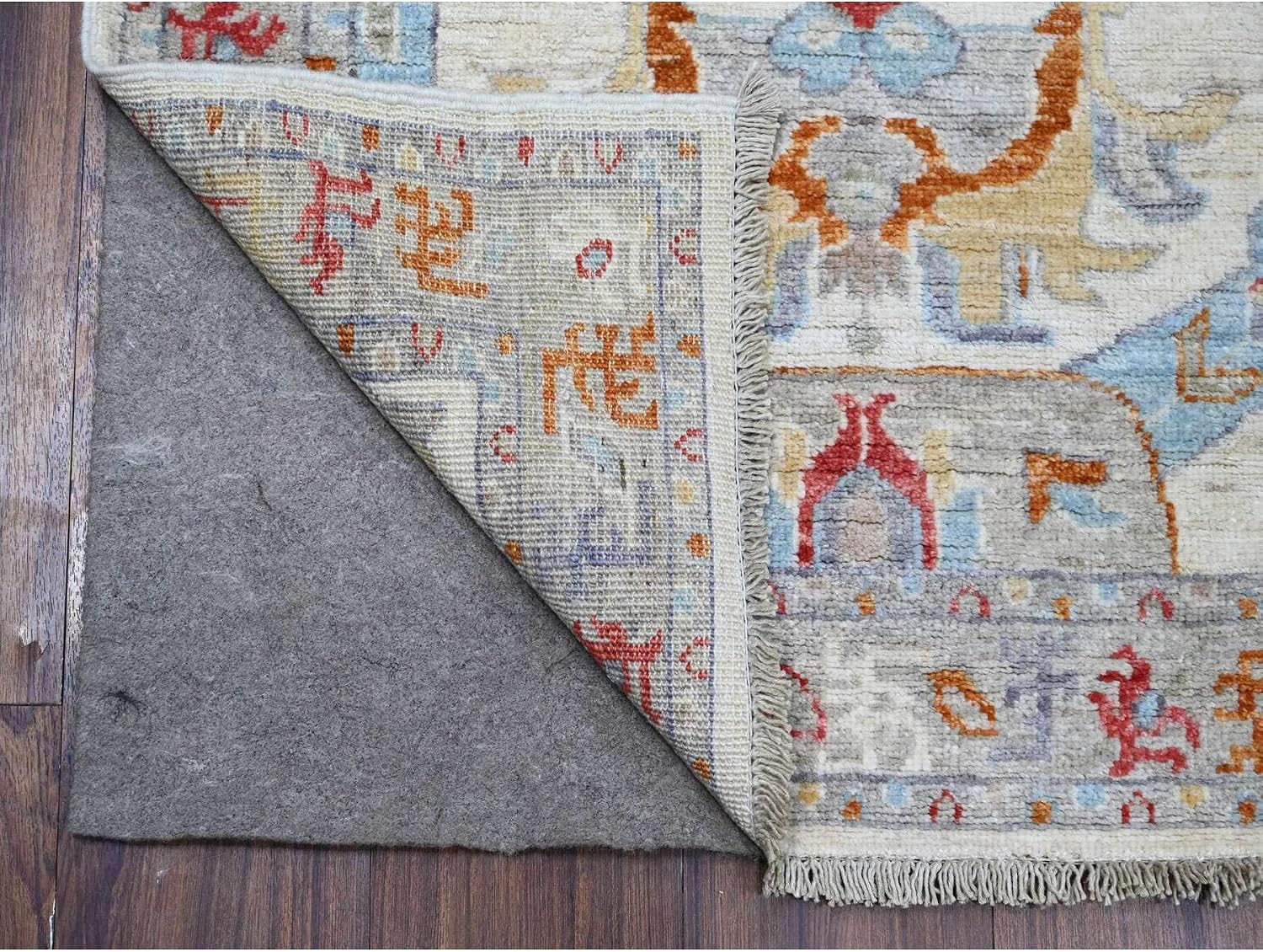 Aryana Collection Hand Knotted Runner Oriental Rug, Snowbound White, Hand Spun Wool, 2'6"x12'4", Ancient North West Design, Vegetable Dyes