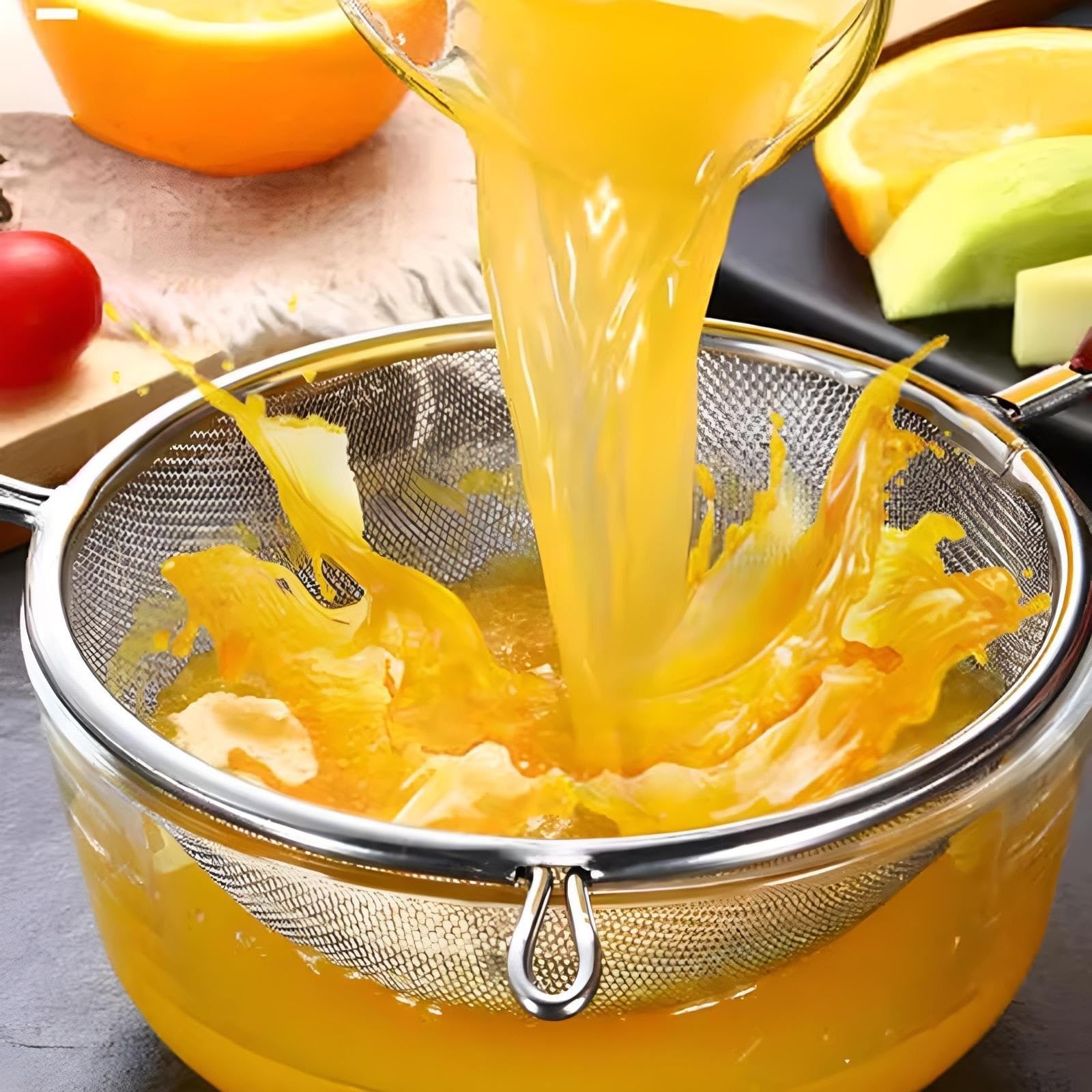 Edelstahl-Mehlsieb, Küchensieb, feinmaschiges Filtersieb, Feinfilter, Haushaltssieb, Küchensieb zum Filtern oder Entwässern (12,5/14/16 cm)