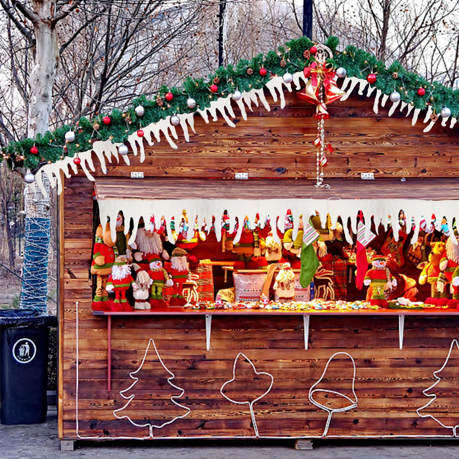 Lot De 4 Guirlandes De Stalactites De Noël, Stalactites En