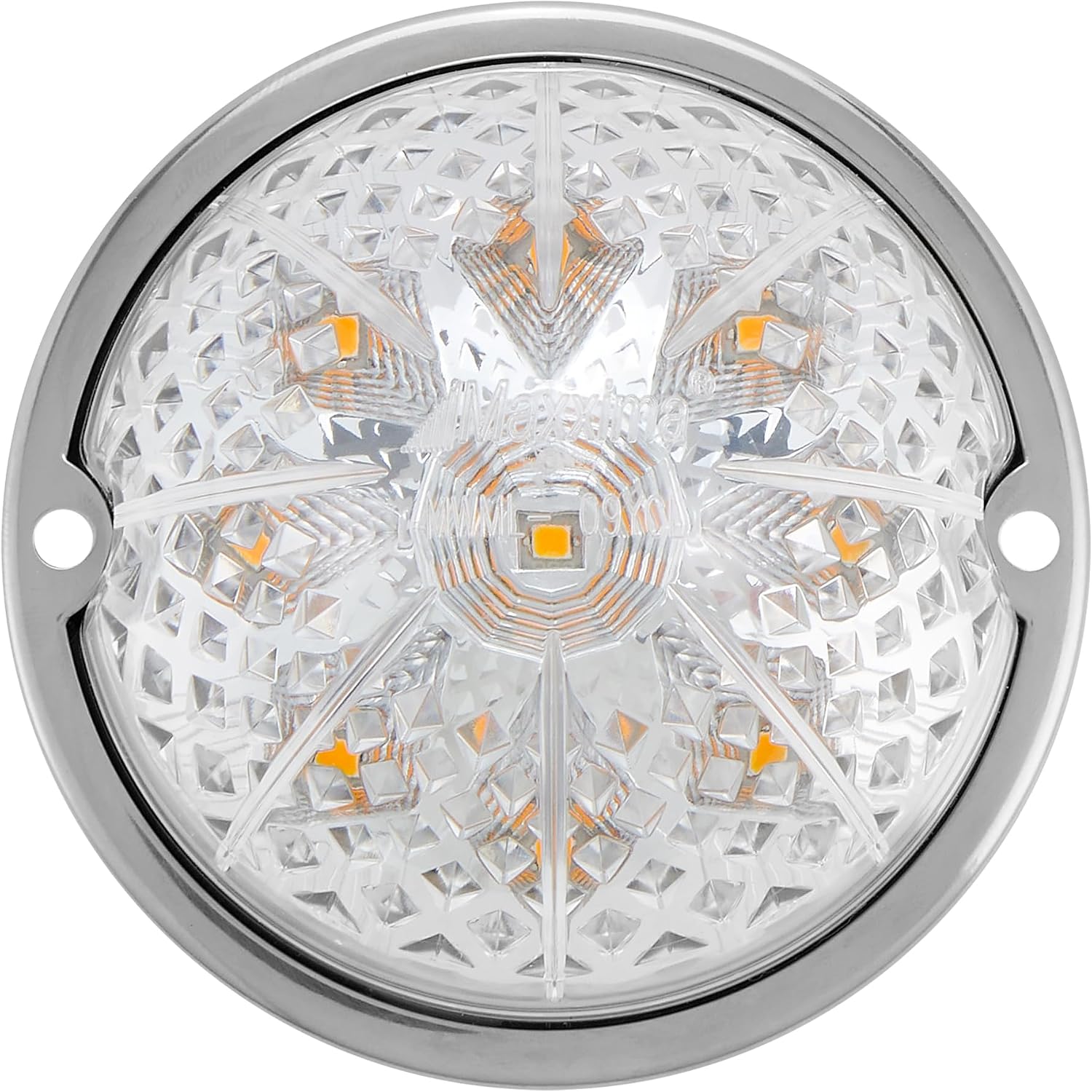 Maxxima M17400YCL Amber LED With Clear Lens Clearance Marker Light- Watermelon Style DOT P2/P3 Compliant