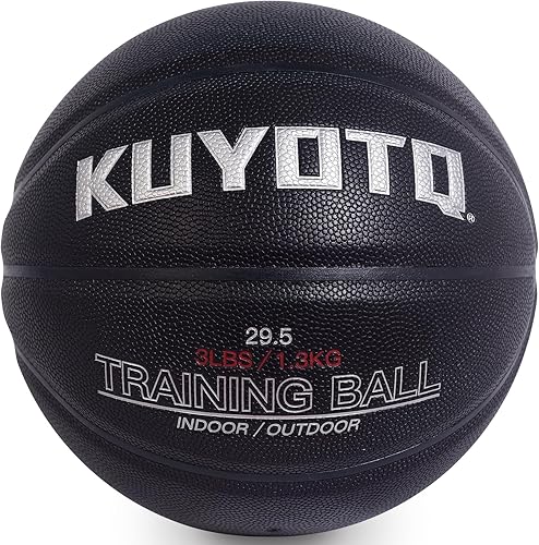 KUYOTQ Baloncesto de baloncesto con peso de 3 libras, tamaño 7 (29.5 pulgadas), para interiores y exteriores, baloncesto de entrenamiento pesado
