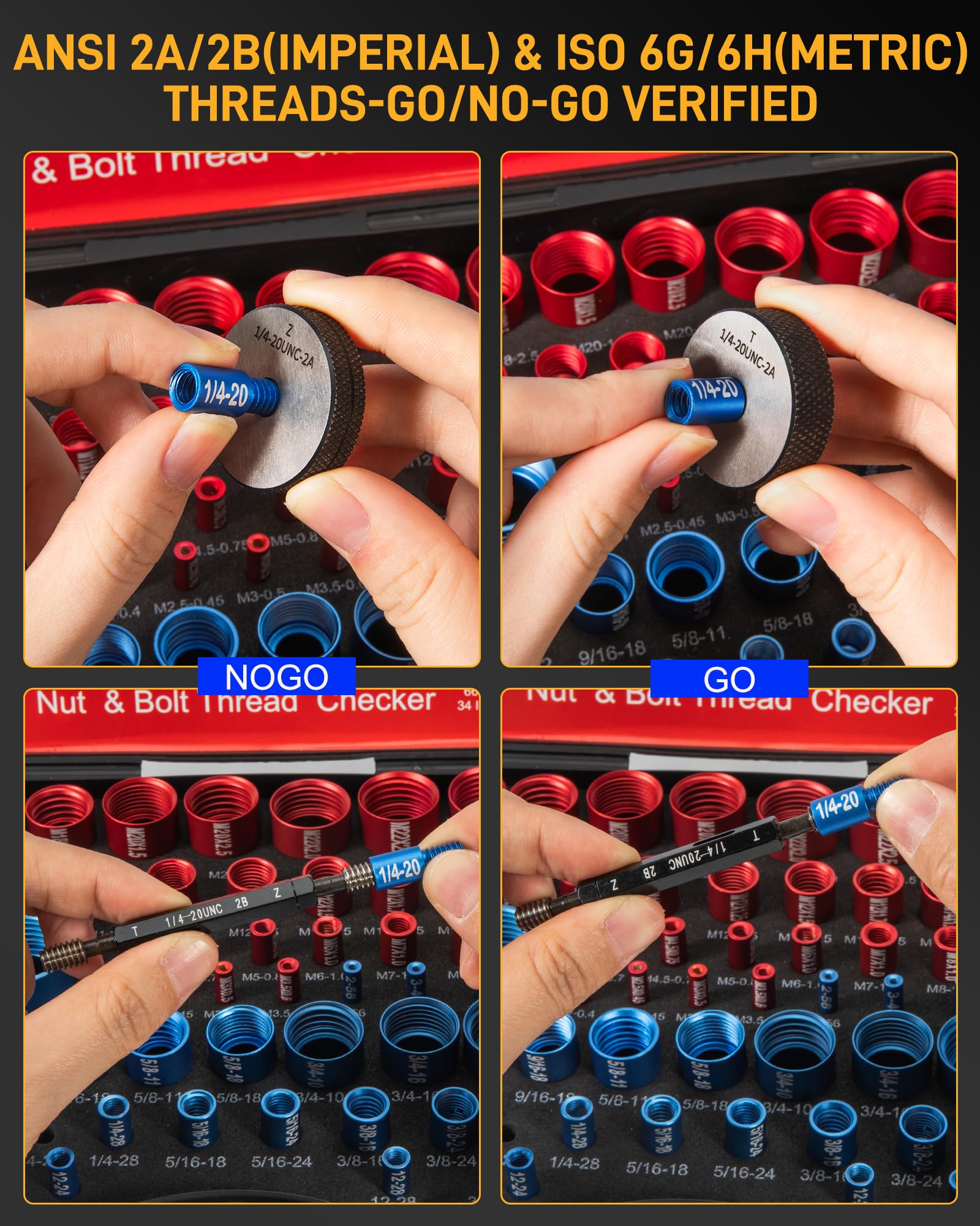 Thread Checker Kit: SAE & Metric - 66 Pcs -3