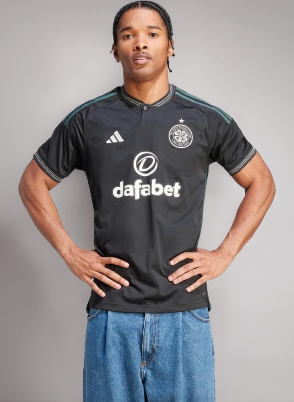 adidas Men's Soccer Celtic 23/24 Away Jersey Black - Wrapped in