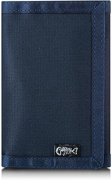Mens Nylon Trifold RFID Wallet with ID Window, Slim Security Wallet for Card Cash Holder, Modern Fashion Stylish Wallet Gifts for Teen Boys and Men, One Size -Navy Blue