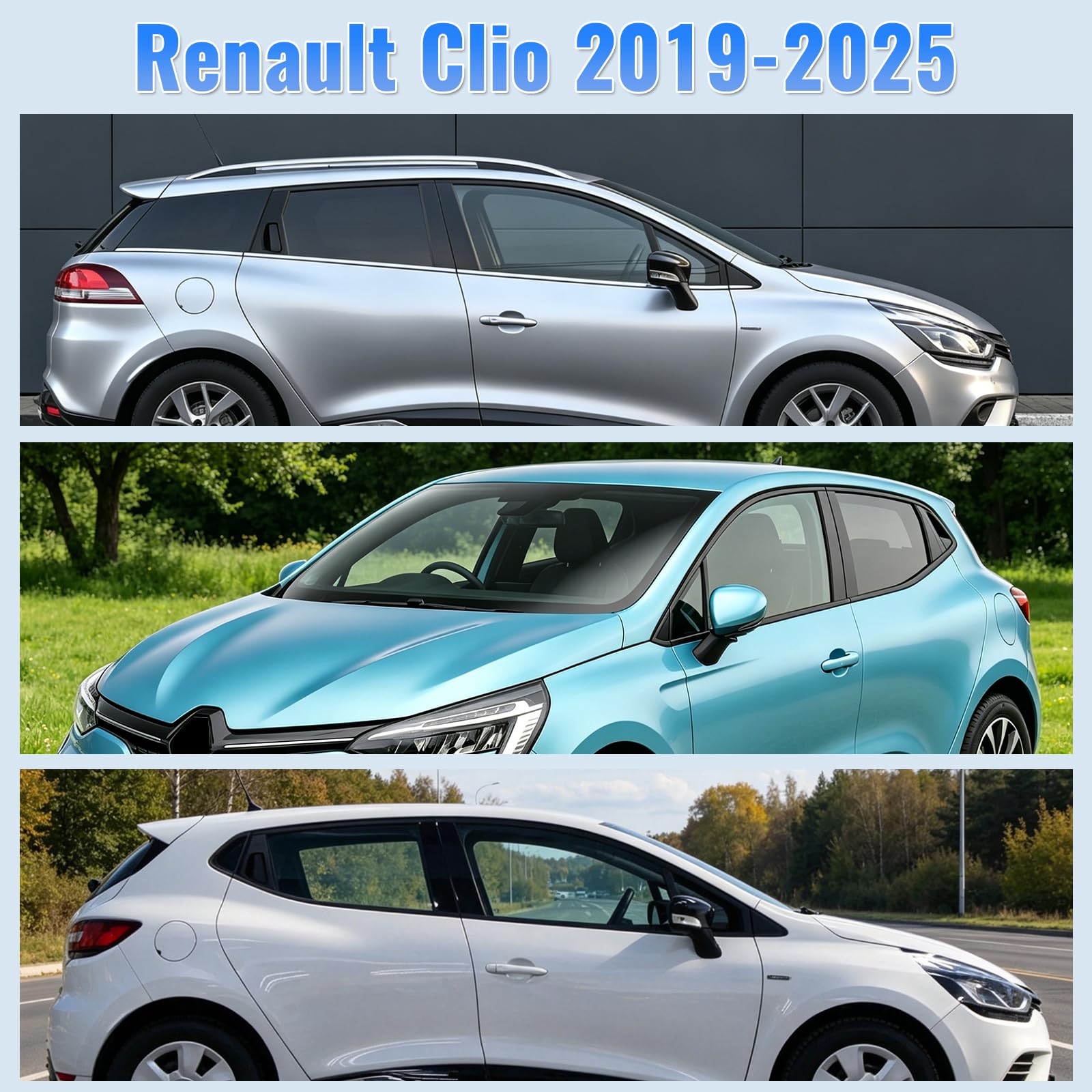 Zanzariera per finestra laterale per Mercedes Renault Clio 2019, zanzariera per finestrini auto, protezione solare monostrato, per Renault Clio 2019