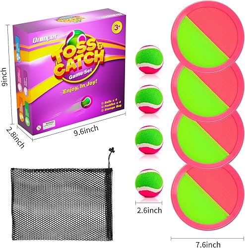 Vista 9 de Juguetes al aire libre para niños, juego de tirar y atrapar, patio exterior, campamento, playa, piscina, juegos para niños y niñas de 3, 4, 5, 6, 7