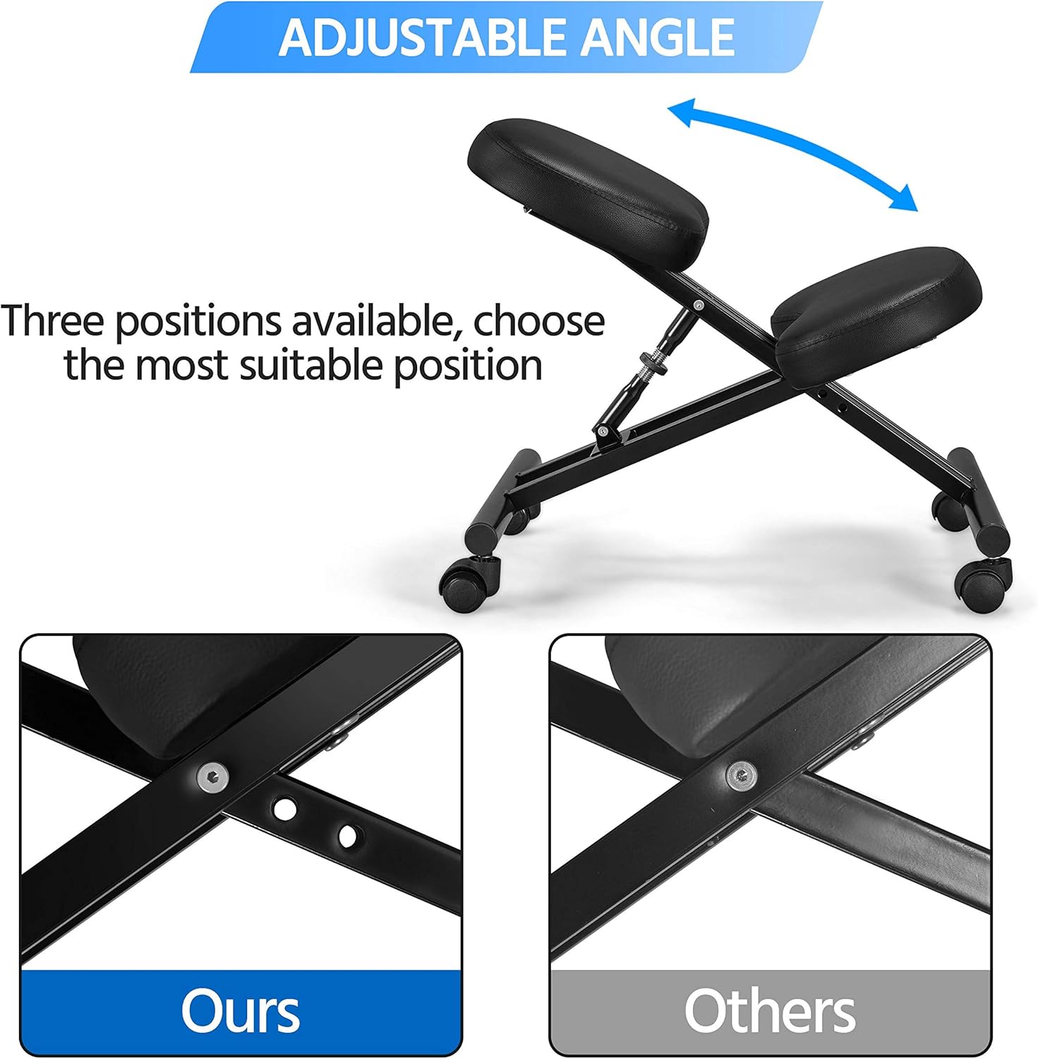Topeakmart Ergonomic Kneeling Chair Improve Posture & Neck Pain Home Office Desk Chairs Flexible Seating Rolling Adjustable Stool