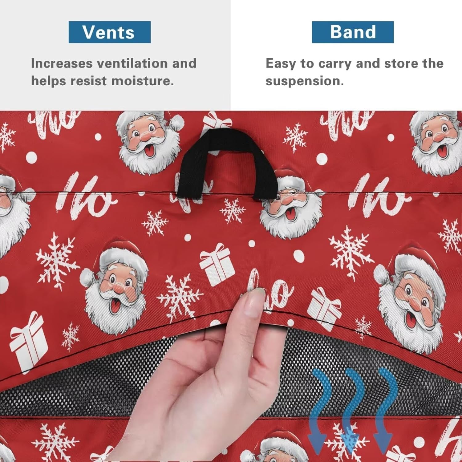 Outdoor Ottoman Cover,Christmas Santa Claus Heavy Duty Waterproof Patio Ottoman Cover,Patio End Table Covers