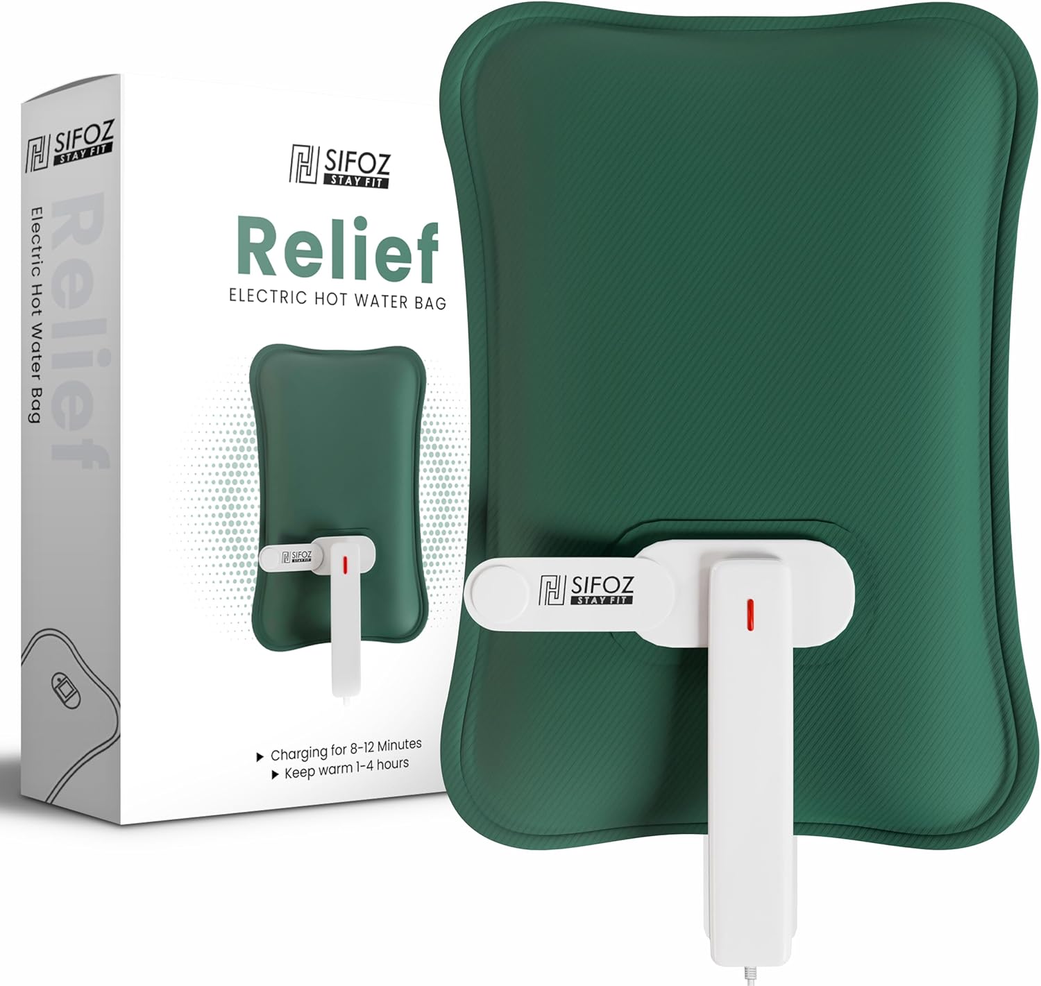 Premium Electric Hot Water Bag for Pain Relief with Dual Insulation Silicon Technology Heating Pad for Period Cramps Hot Bags for Pain Relief in Shoulder, Back, Neck