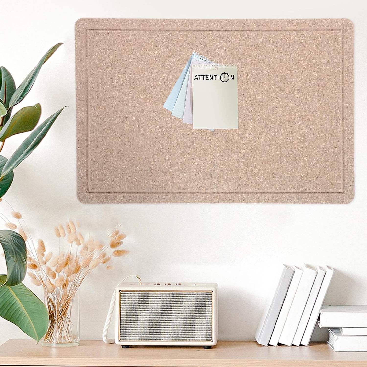 Alasum Khaki Felt Bulletin Board for Walls with Easy Installation and Decorative Design, Stylish Message Board for Home Office Accessories and Wall Display