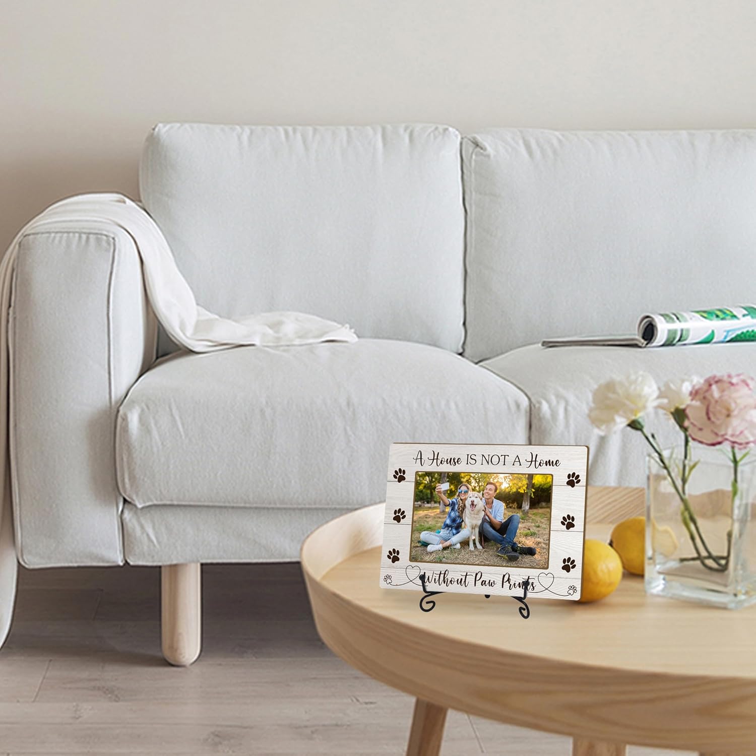 Dog Gifts Picture Frame with Iron Stand, Dogs Lovers Gift for Women or Men, Puppy Themed Gift for New Owners Photo Frame Horizontal Photo for Tabletop Display A-01 - Image 3