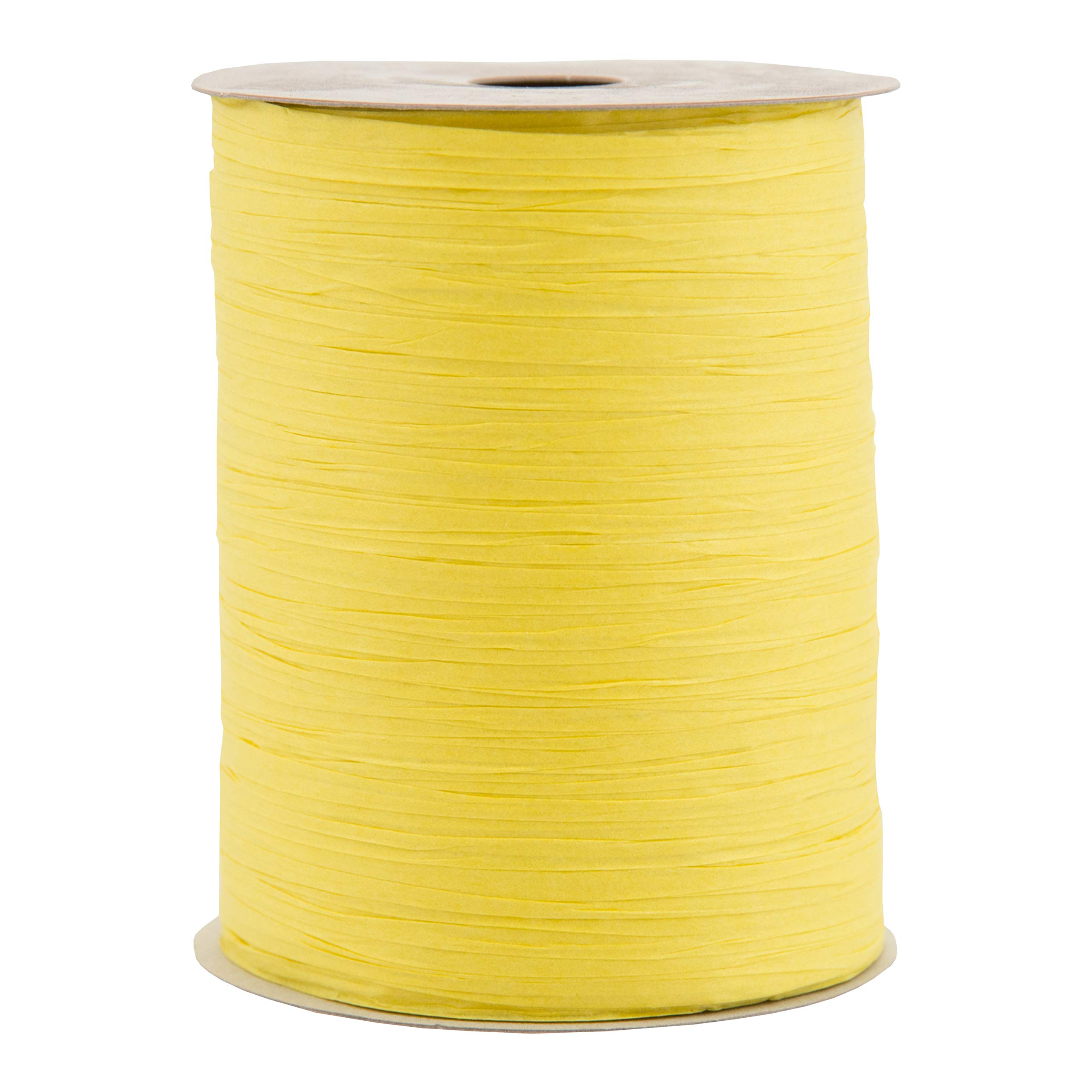BerwickOffray Matte Yellow Daffodil Raffia Ribbon, 1/4'' Wide, 100 Yards