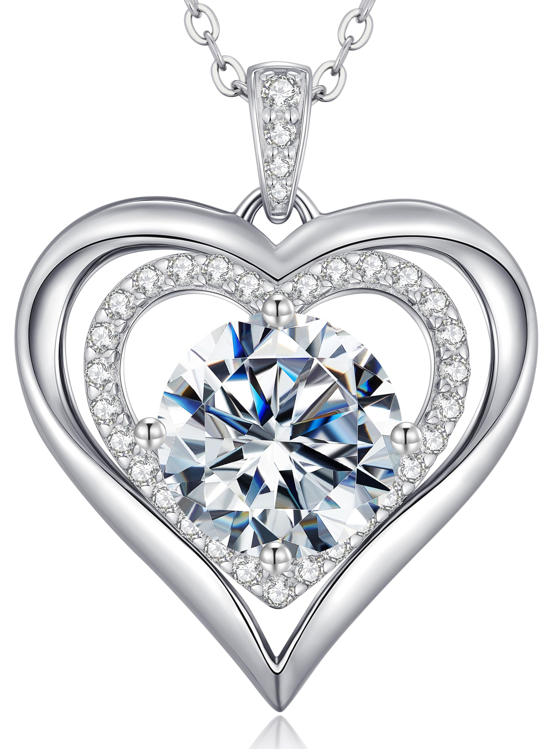 Moissanite Diamante Amore Cuore Collana Pendente Per Moglie 1-3ct, Catena Gioielli Collana Donna Argento S925 Per Fidanzate Fidanzamenti Di Nozze Di Natale Di San Valentino Regali