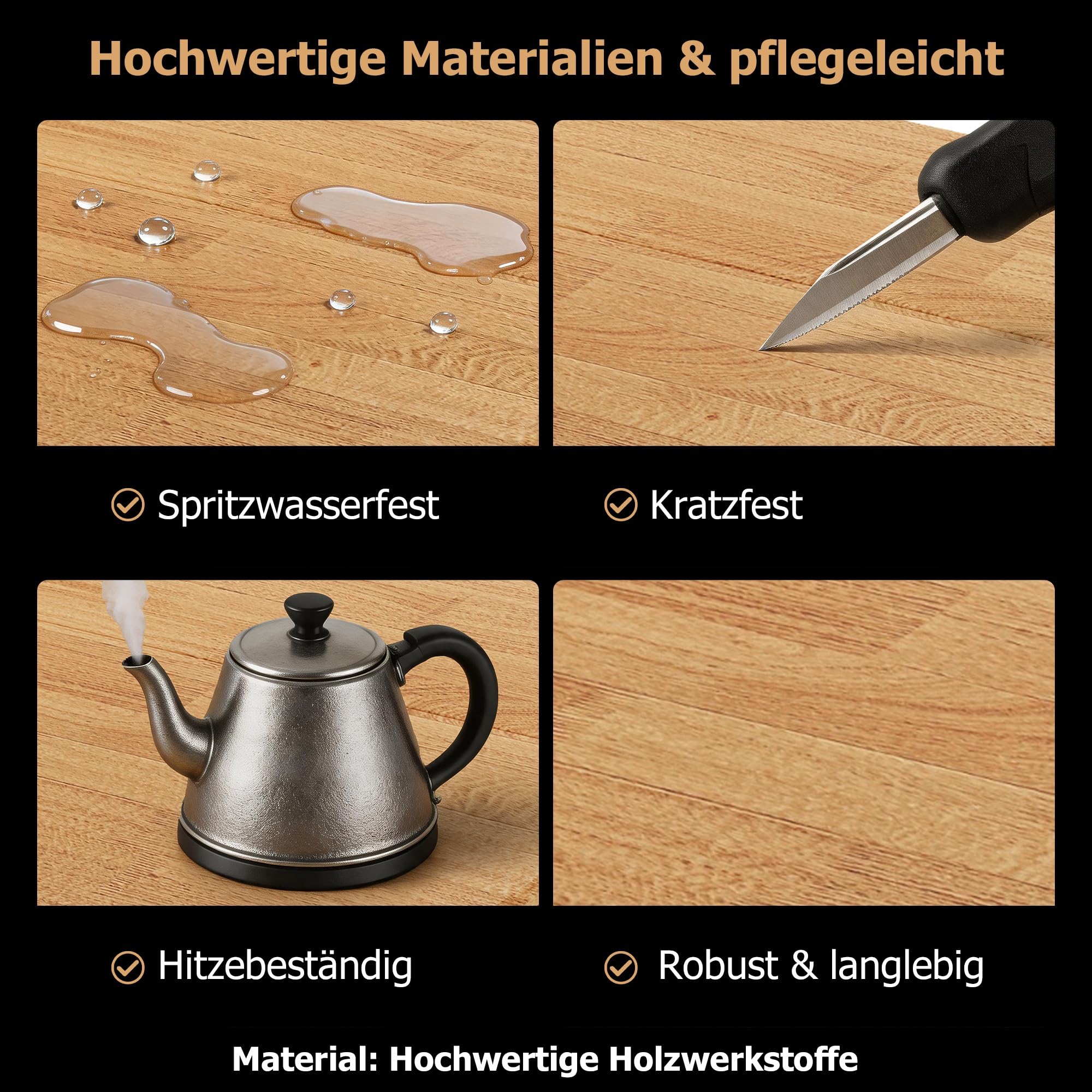 Kücheninsel Freistehend mit Klapptischplatte, 140x80x90 cm Moderne Kücheninsel mit 4 Schubladen, 2 Schränken und Ablage hinter den Türen, Hochglanzfronten,Schwarz,A,Klappbar