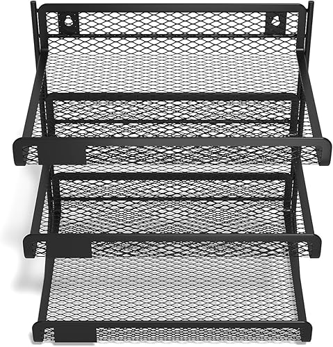 Miniatura 4 de TRU RED Staples - Organizador de archivos de malla de alambre de 3 compartimentos, negro mate, paquete de 2 (TR57556-CCVS)