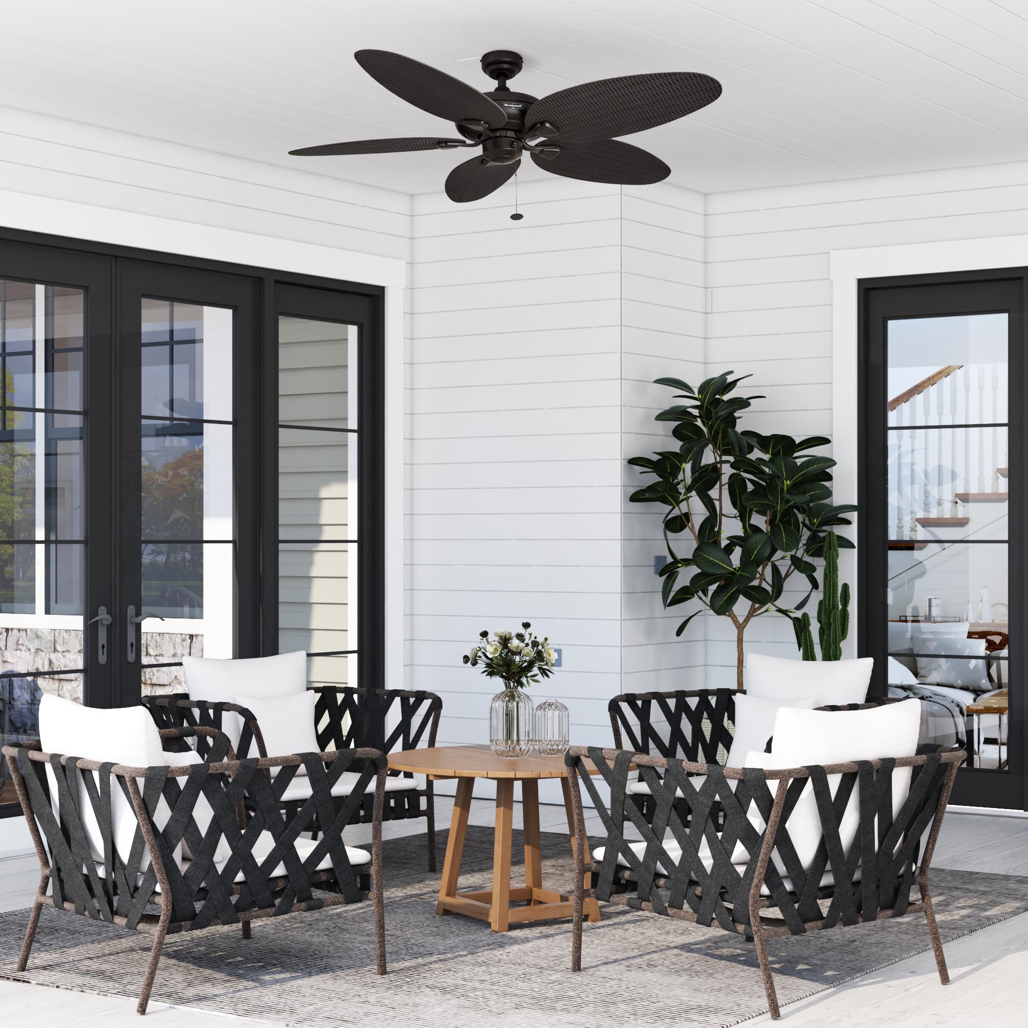 Honeywell Duval 52 Tropical Indoor Outdoor Ceiling Fan 5 Blades Bronze product thumbnail 3
