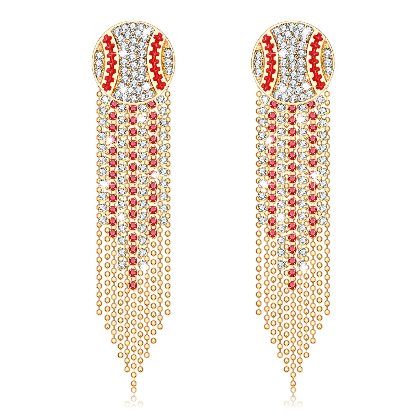Women’s Tassel Earrings Star Ear Stud Pave Crystal Dangle Earrings Boho Waterfall Beaded Fringe Drop Earring