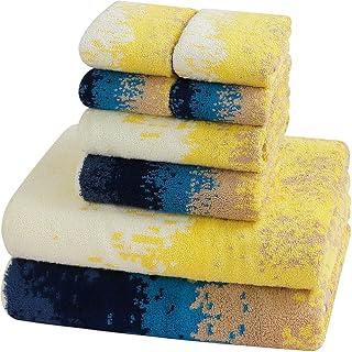 SEMAXE Colorful Bath Towel Set, 100% Cotton Bathroom Towels with Hanging...