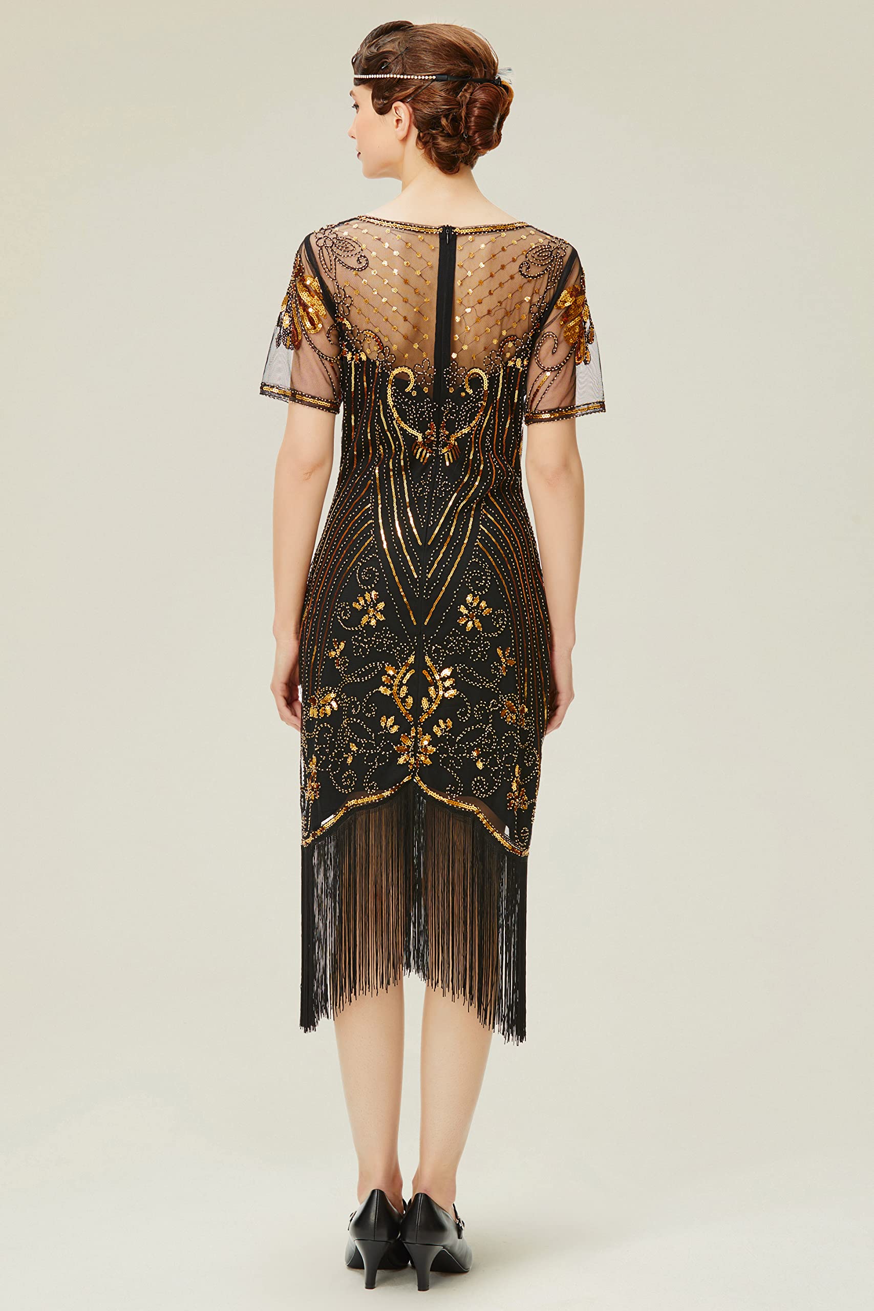 BABEYOND Vestido Años 20 Mujer Disfraz Años 20, Vestido Charleston Mujer Años 20, Disfraz el Gran Gatsby Mujer