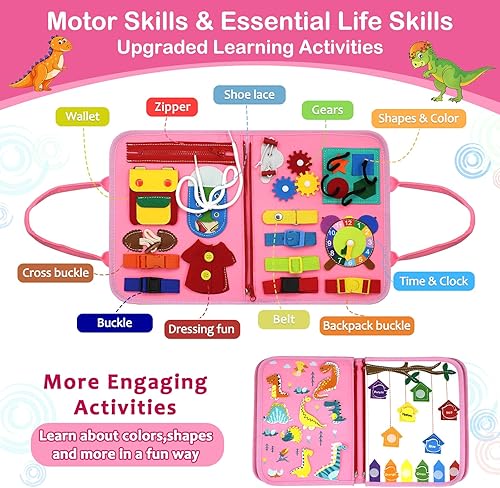 Miniatura 2 de VARANO Montessori - Libro de mesa de juguete para niños de 1, 2, 3 años, juguetes sensoriales educativos para niños de 1 a 3 años, actividades en