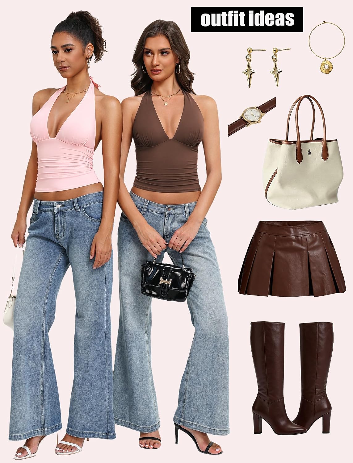 Avidlove Halter Tops for Women Double Lined Basic Tank Top Trendy Summer Sexy Backless Deep V Neck Y2K Going Out Tops