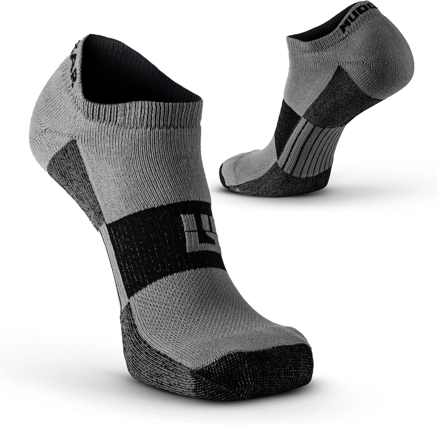 MudGear Spartan Race No-Show Running Socks, Cushioned, Non-Slip, Breathable Compression Athletic Ankle Socks
