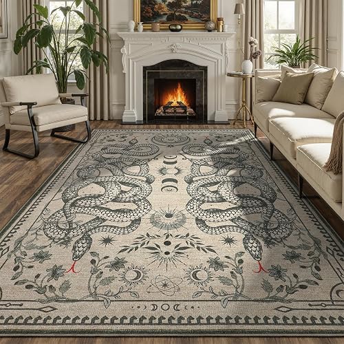 DCX 6x9 Washable Snake Rug Beige