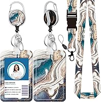 Vista 33 de Cordón para credencial y soporte para tarjetas de identificación, carretes retráctiles con clip para cinturón de carrete de mosquetón, cordón