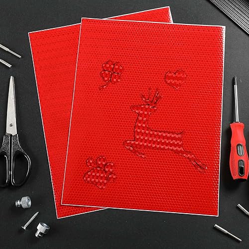 Miniatura 5 de Zonon 7 hojas de 8.86 x 11.42 pulgadas, adhesivos reflectantes flexibles, impermeables, cinta reflectante de advertencia, iluminación nocturna,