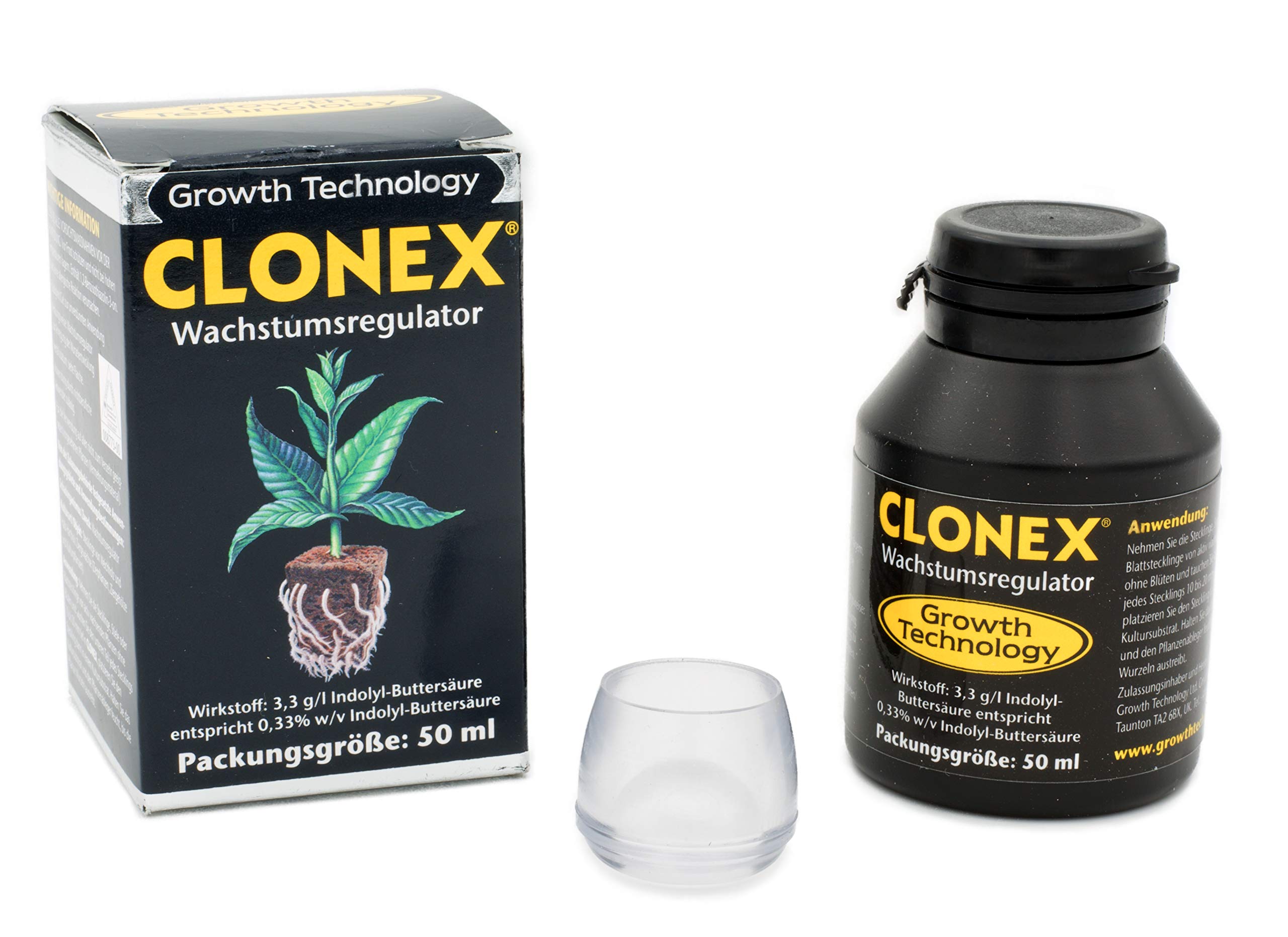 2X 50ml Set mit Gefäß von Tauro - Behältnis zum Eintauchen von Stecklingen (Wurzelhormon, Rooting Gel, Wurzelstimulator) (Clonex 2er Pack inkl. Behältnis)