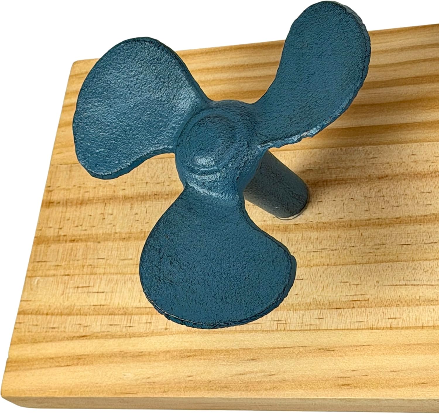 Zeckos 24 Inch Boat Propeller Wall Hooks Rack on Natural Wood Board, Nautical Multicolor Metal and Wood Wall Mounted Coat and Towel Hook Rail for Entryway, Bathroom, Coastal Spaces