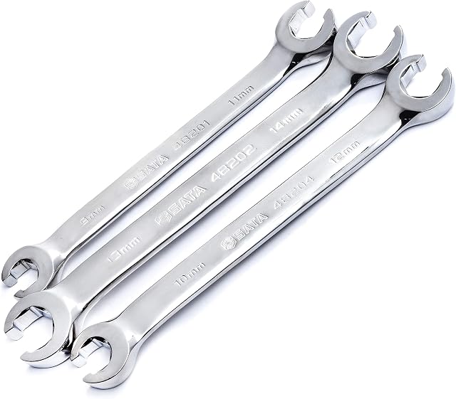 SATA Conjunto de chaves de linha SAE de 3 peças para remover ou substituir porcas em linhas de combustível, freio ou ar condicionado - ST09032U