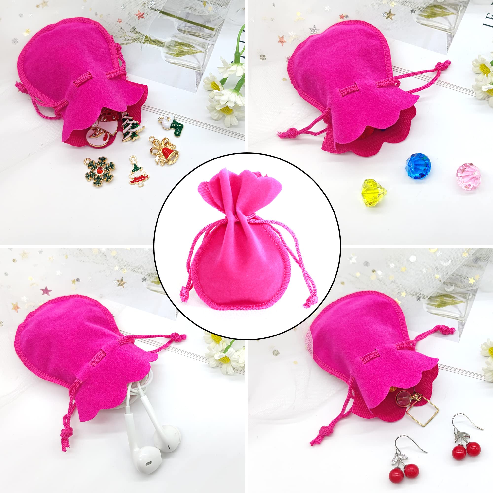 Sacchetti Velluto Per Gioielli - 20 Pezzi 8x8 Cm, Multicolore, Con Coulisse