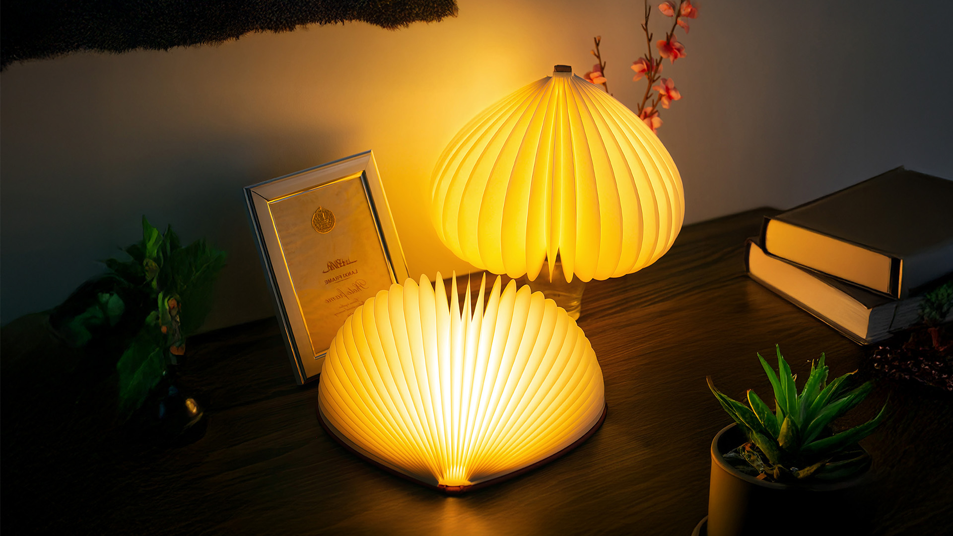 Image of JTT Folding Book Lamp, 2Pack Book Light Gifts Cool Novelty LED Night Light, Heart Lights 4 Colors White /Yellow /Warm Yellow and Changing Led Lights,Paper Lamp for Home & Library Decor Holiday Gifts