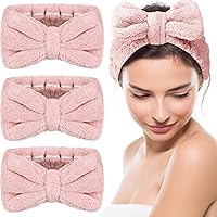 Vista 8 de Diadema de toalla de 3 piezas para mujer, diadema de maquillaje para lavar la cara, maquillaje de spa, diadema de microfibra con lazo para la ducha