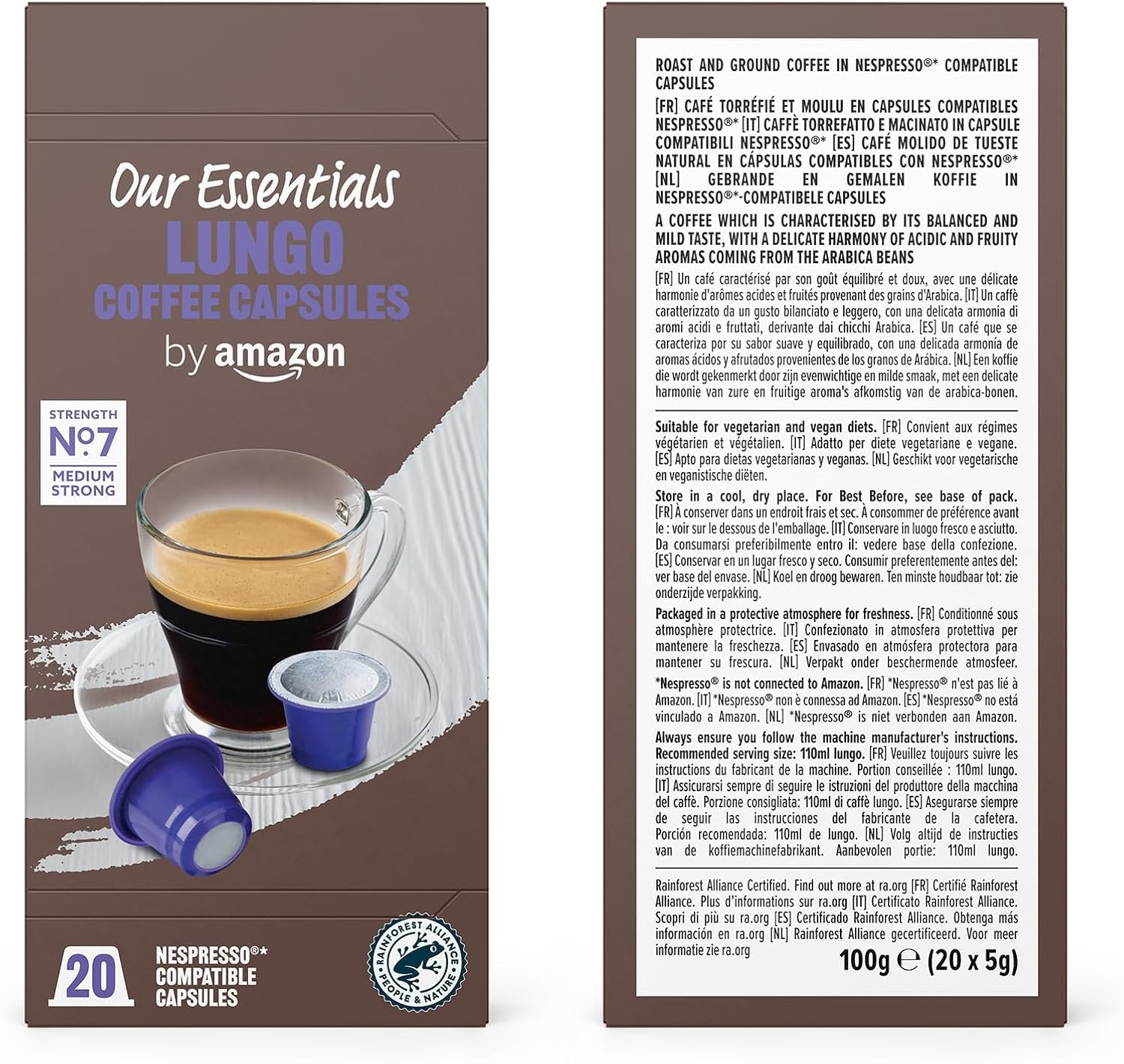 Amazon Capsules Café Compatibles Nespresso | Assortiment Standard 80 Capsules | Certifié Rainforest Alliance - Description