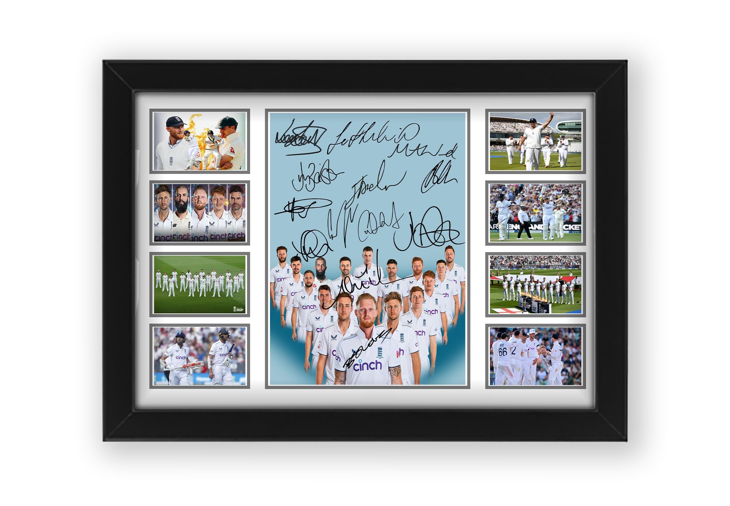 Poster cricket Angleterre autographe cadeau fan A3 - 7