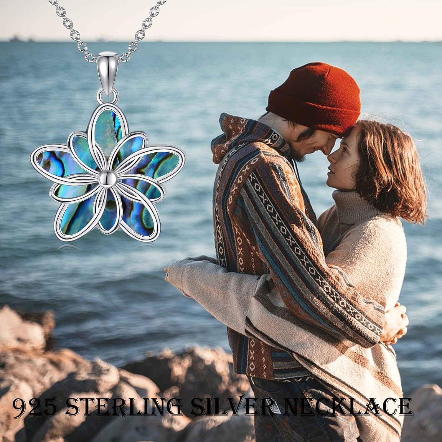POPLYKE Celtic Knot Necklace for Woman 925 Sterling Silver Abalone Shell Flower Necklace Irish Jewelry for Women - Image 2